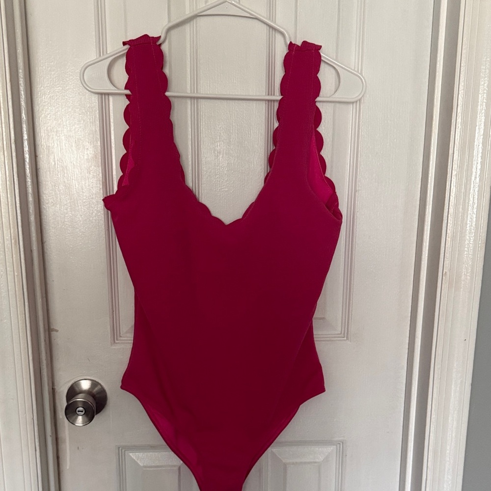 Scalloped Pink bathing suit